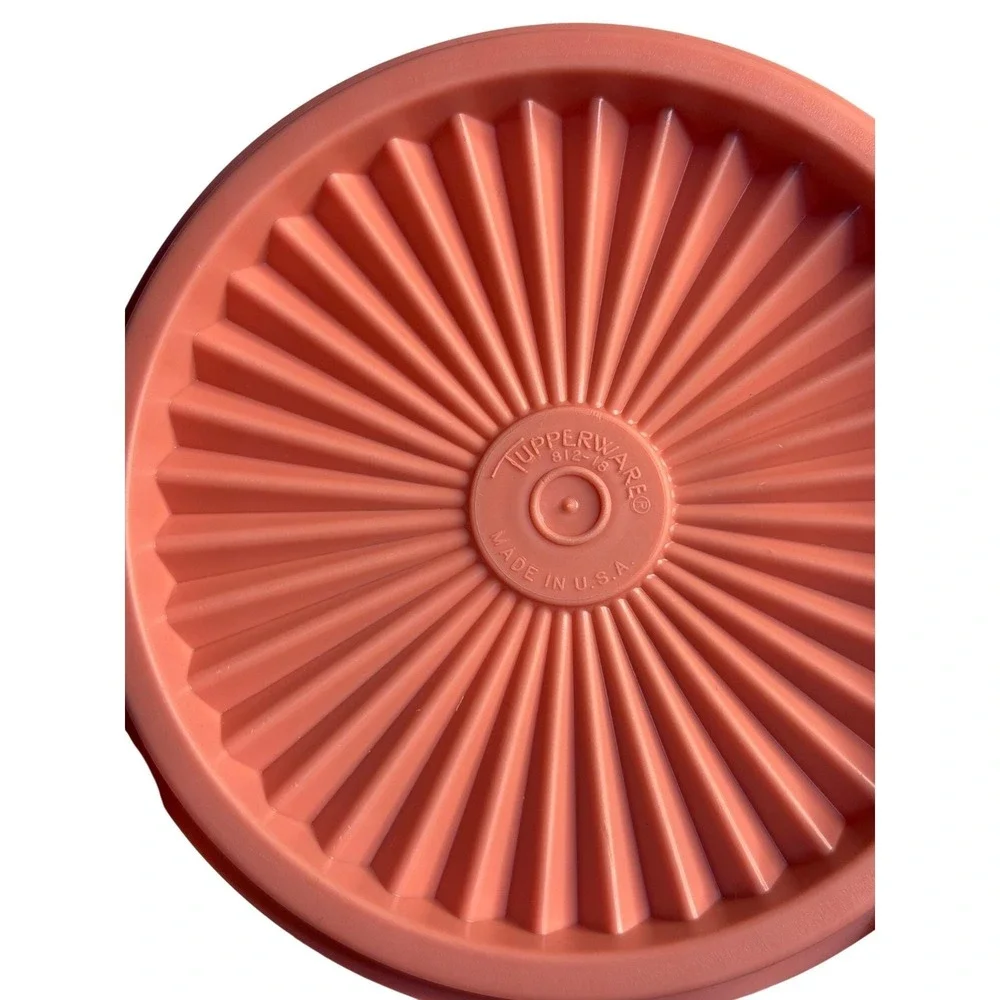 VTG 1980s Tupperware Dusty Rose Replacement Lid Servalier Starburst‎ Kitchenware